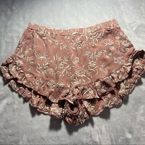 Mustard Seed Flowy Floral Pattern Summer Shorts